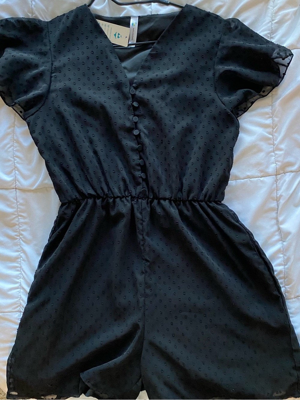 Beachsissi Black Swiss Dot V-Neck Jumper Size Medium NWT - Picture 9 of 9